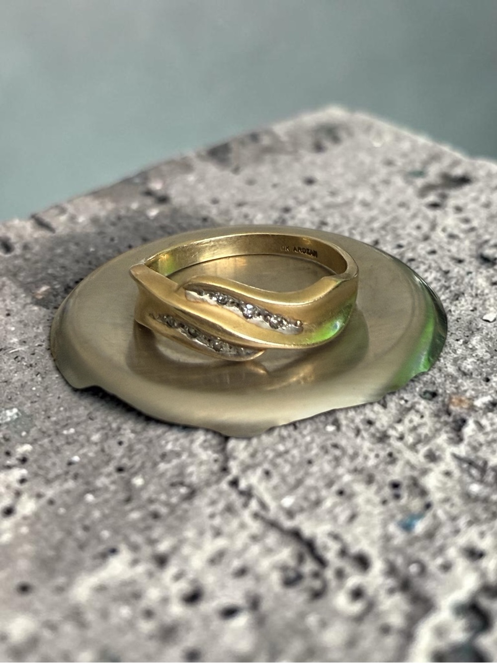 10K Gold Diamond Accent Bypass Ring Size 10.75